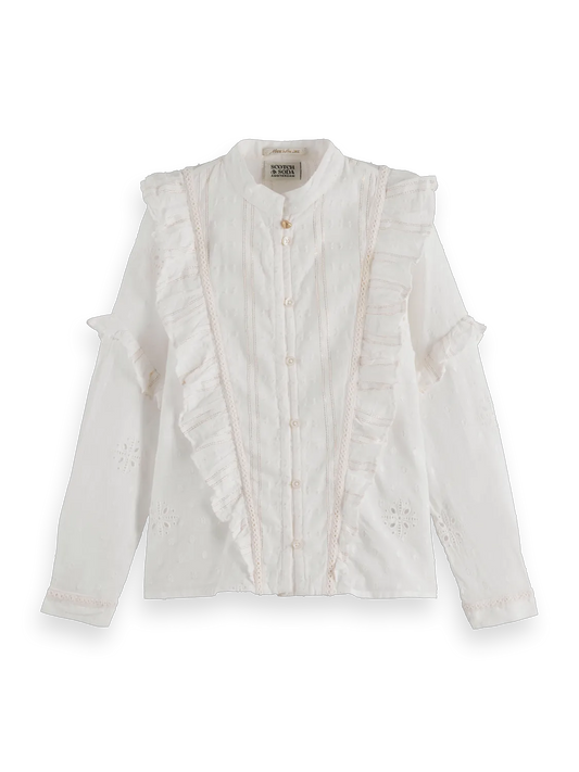 Girls' Fancy lurex cotton shirt