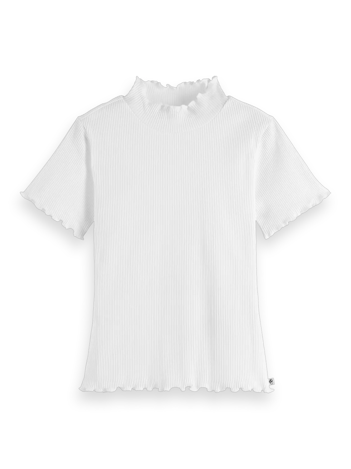 Girls' Core Mock Neck Ribbed Slim-Fit Short Sleeve T-Shirt