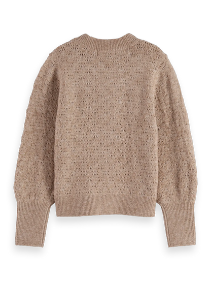 Girls' Lightweight ajour-knitted pullover