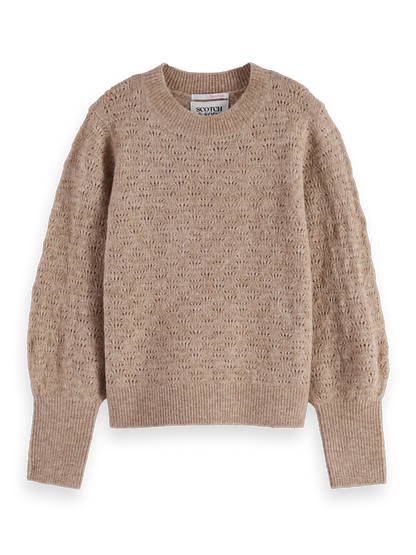 Girls' Lightweight ajour-knitted pullover