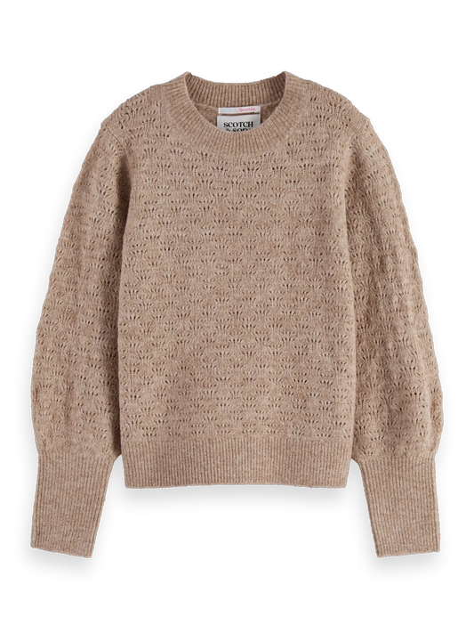 Girls' Lightweight ajour-knitted pullover