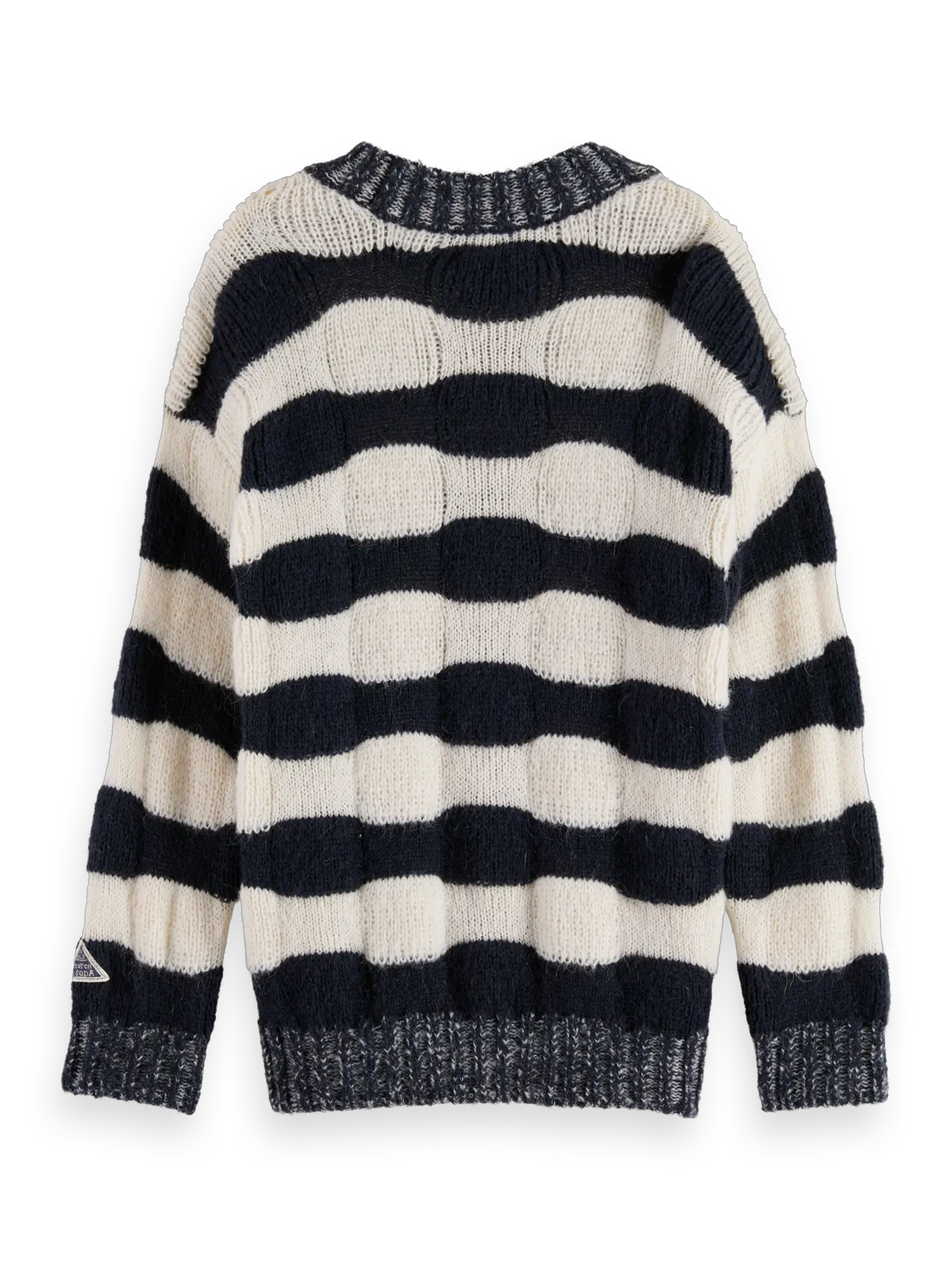 Girls' Loose-Fit Chunky Striped Pullover