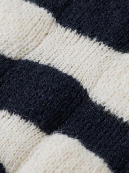 Girls' Loose-Fit Chunky Striped Pullover
