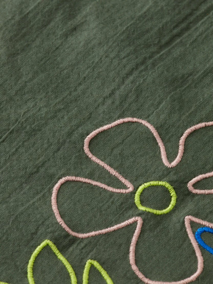Girls' Seersucker embroidered dress
