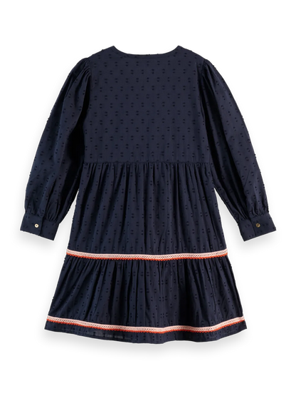 Clip Jacquard Embroidered Dress