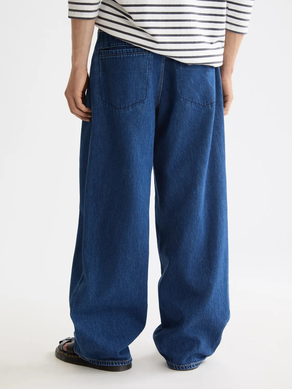 Seasonal Super Loose Pleat Front Jeans — Forever Blue