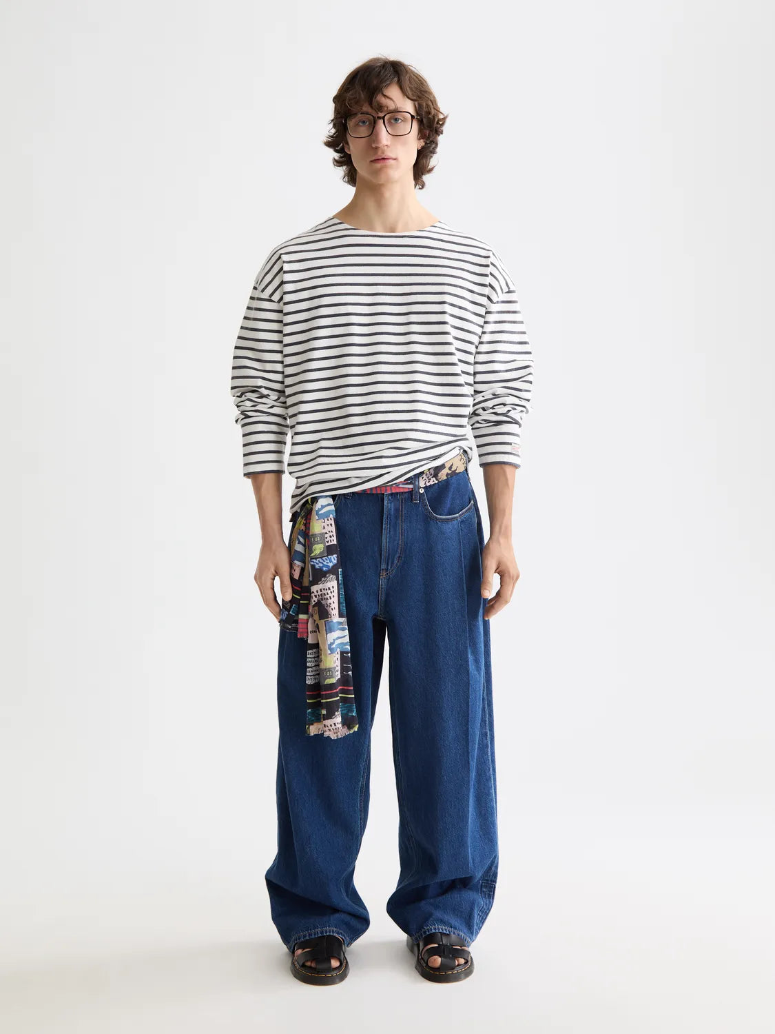 Seasonal Super Loose Pleat Front Jeans — Forever Blue