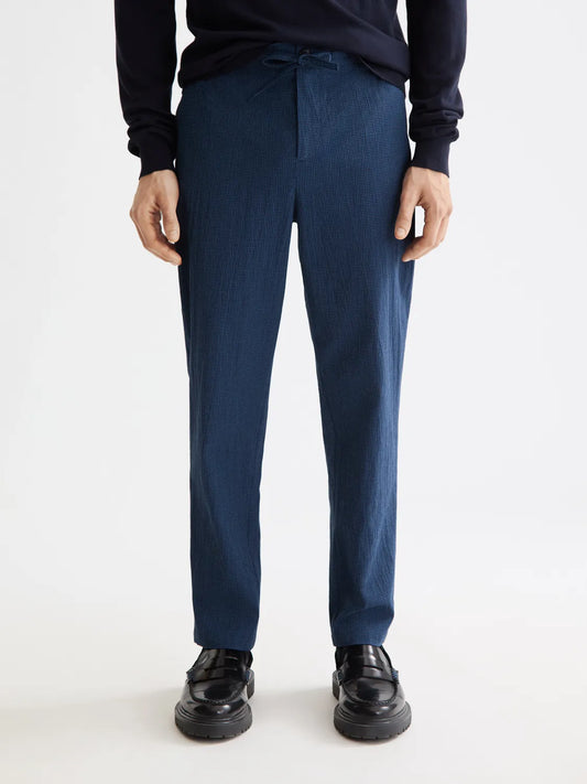 Finch - Cotton Blend Seersucker Tapered Fit Jogger