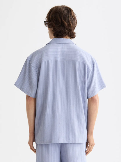 Tonal-Striped Short-Sleeved Shirt