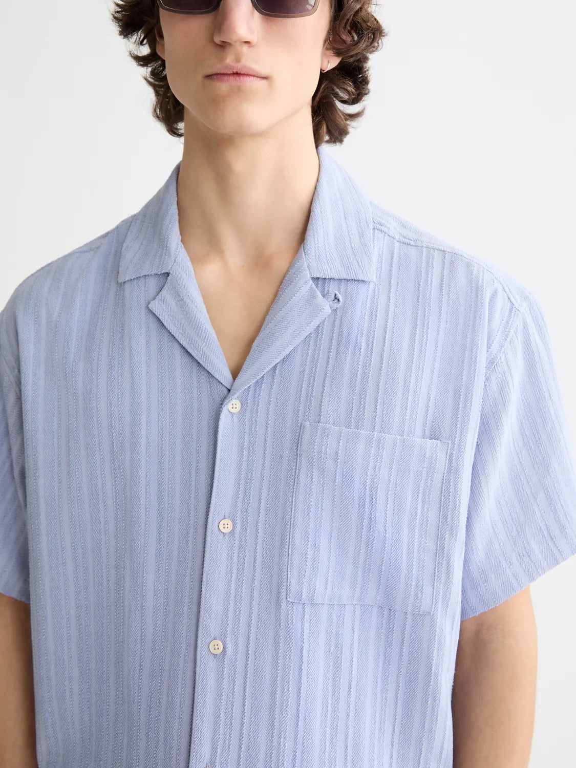 Tonal-Striped Short-Sleeved Shirt