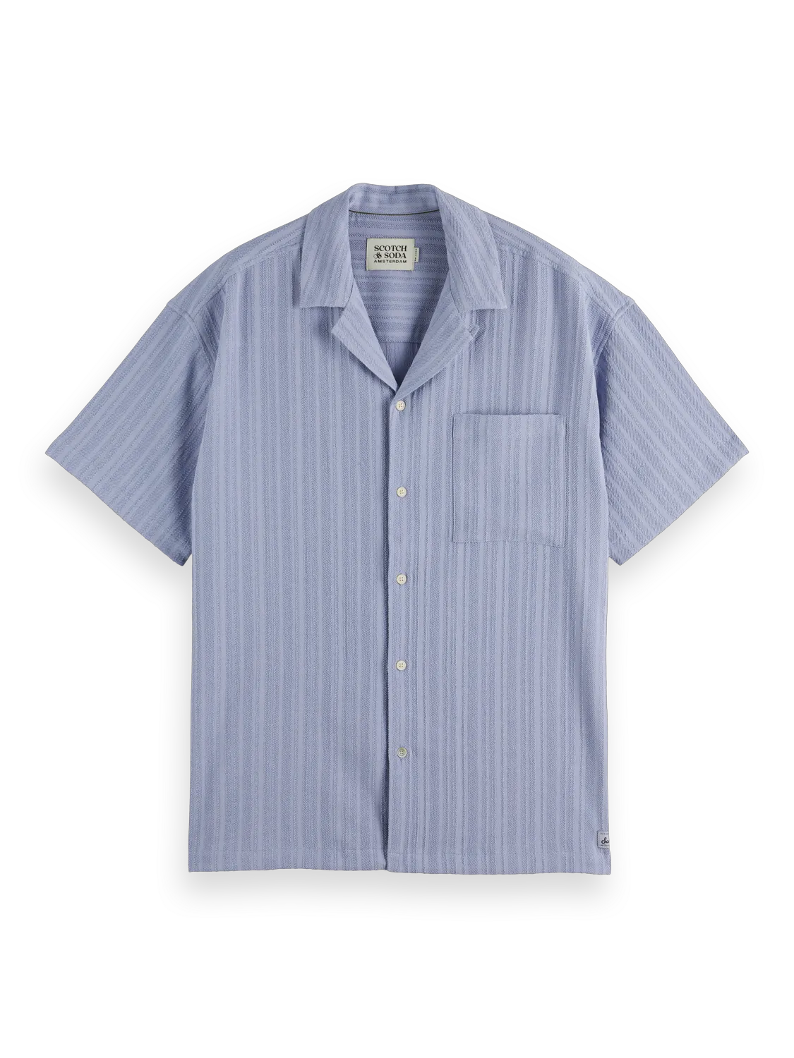 Tonal-Striped Short-Sleeved Shirt