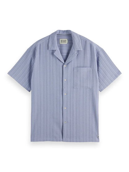 Tonal-Striped Short-Sleeved Shirt