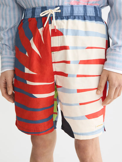 Printed Longer-Length Swim Shorts