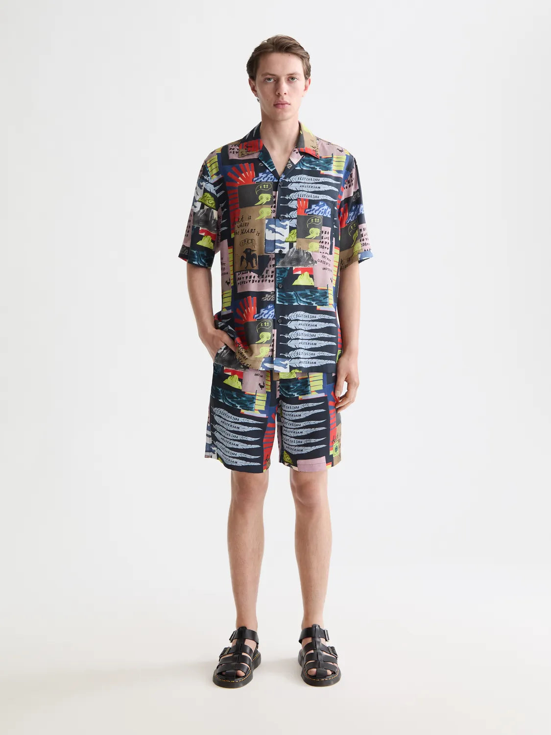 Fave - Printed Tencel Regular Fit Bermuda Shorts