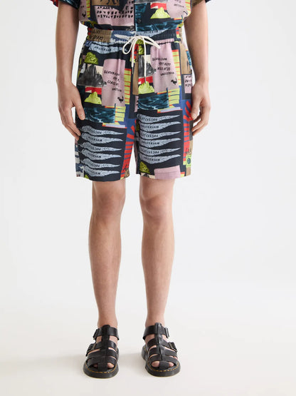 Fave - Printed Tencel Regular Fit Bermuda Shorts