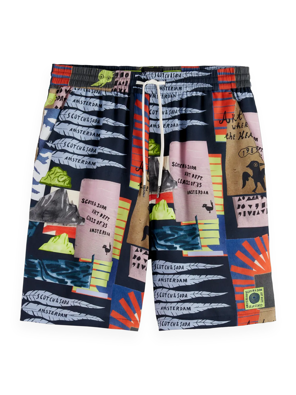Fave - Printed Tencel Regular Fit Bermuda Shorts