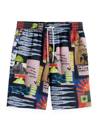 Fave - Printed Tencel Regular Fit Bermuda Shorts