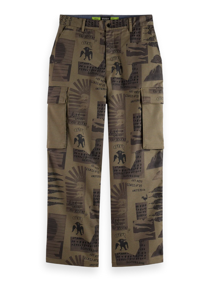 Baggy Fit All-Over Printed Cargo Pants