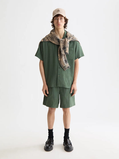Fave - Tonal Striped  Regular Fit Bermuda Shorts