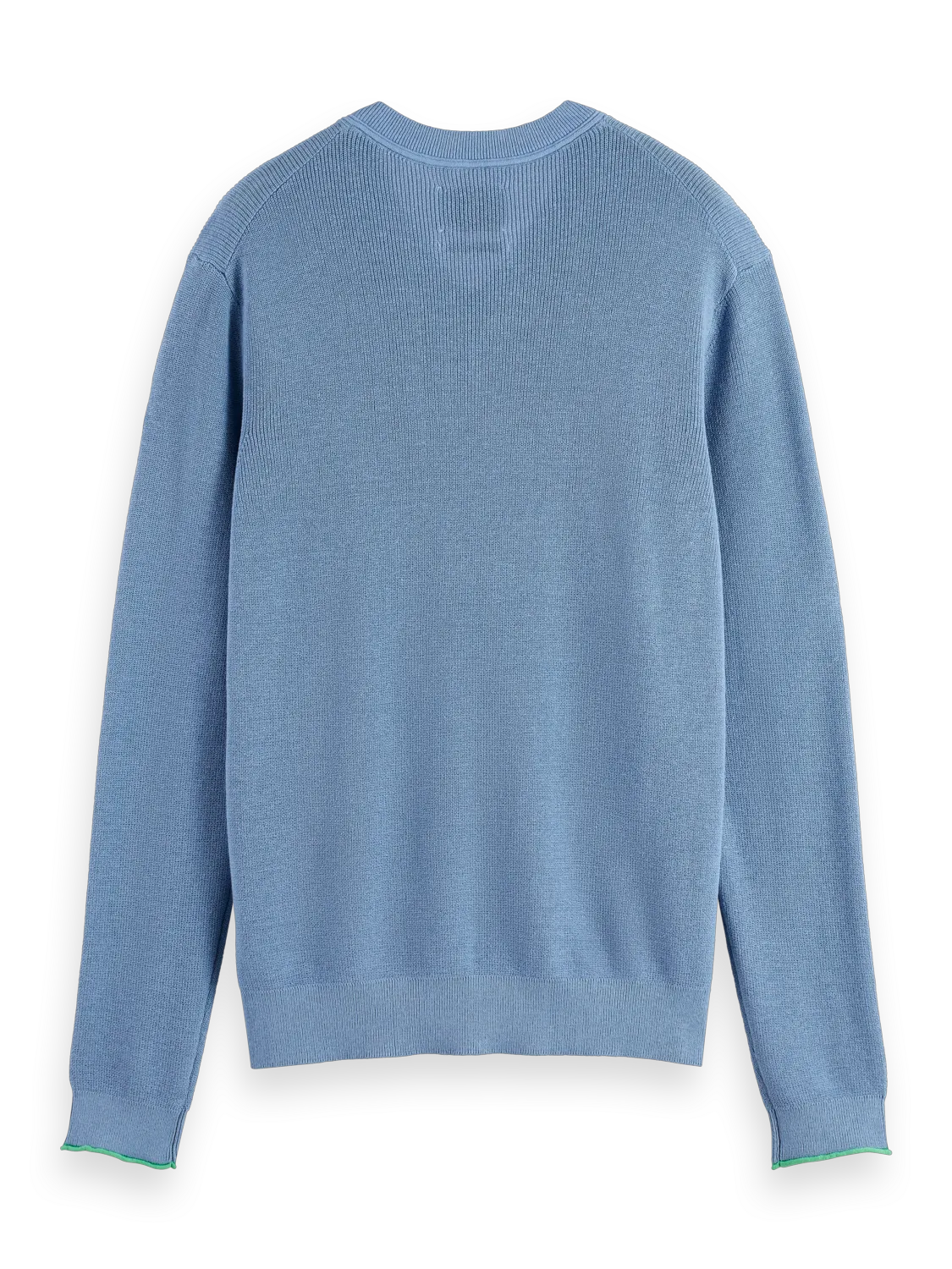 Regular-Fit Cotton Linen V-Neck Pullover