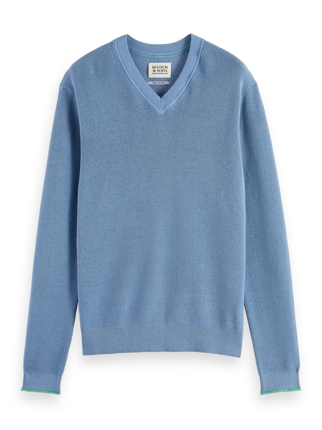 Regular-Fit Cotton Linen V-Neck Pullover