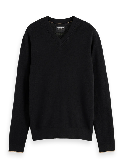 Regular-Fit Cotton Linen V-Neck