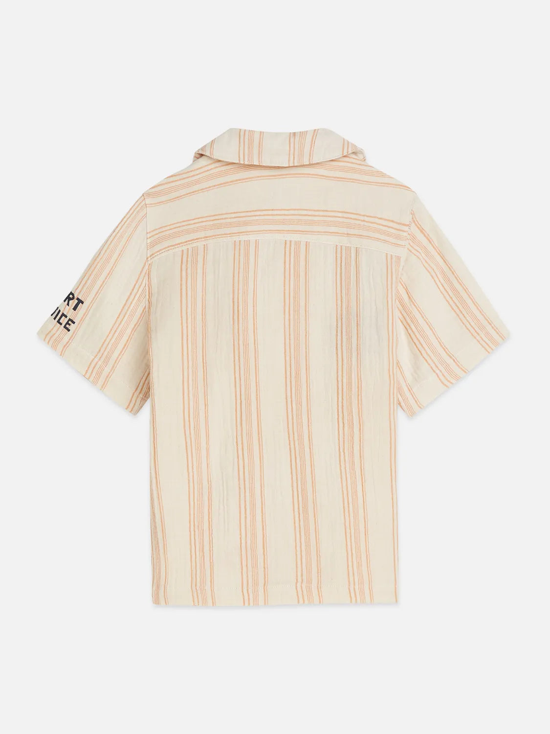 Boys' Placed Embroidery Stripe Cotton Short Sleeve Shirt