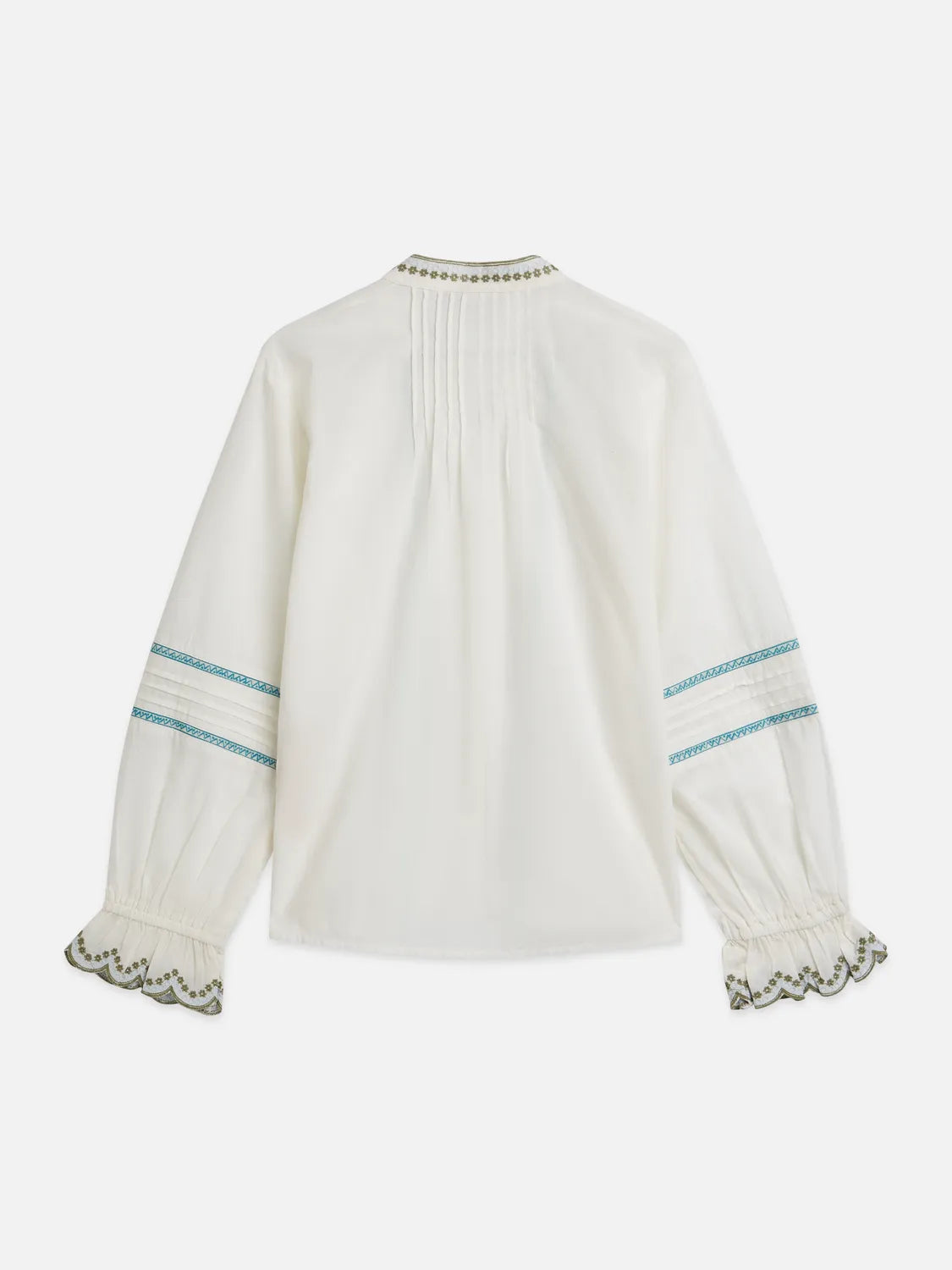 Embroidered Cuff Longsleeve Cotton Shirt