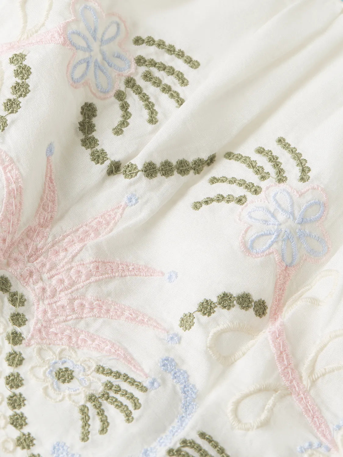 Embroidered Hem Cotton Skirt