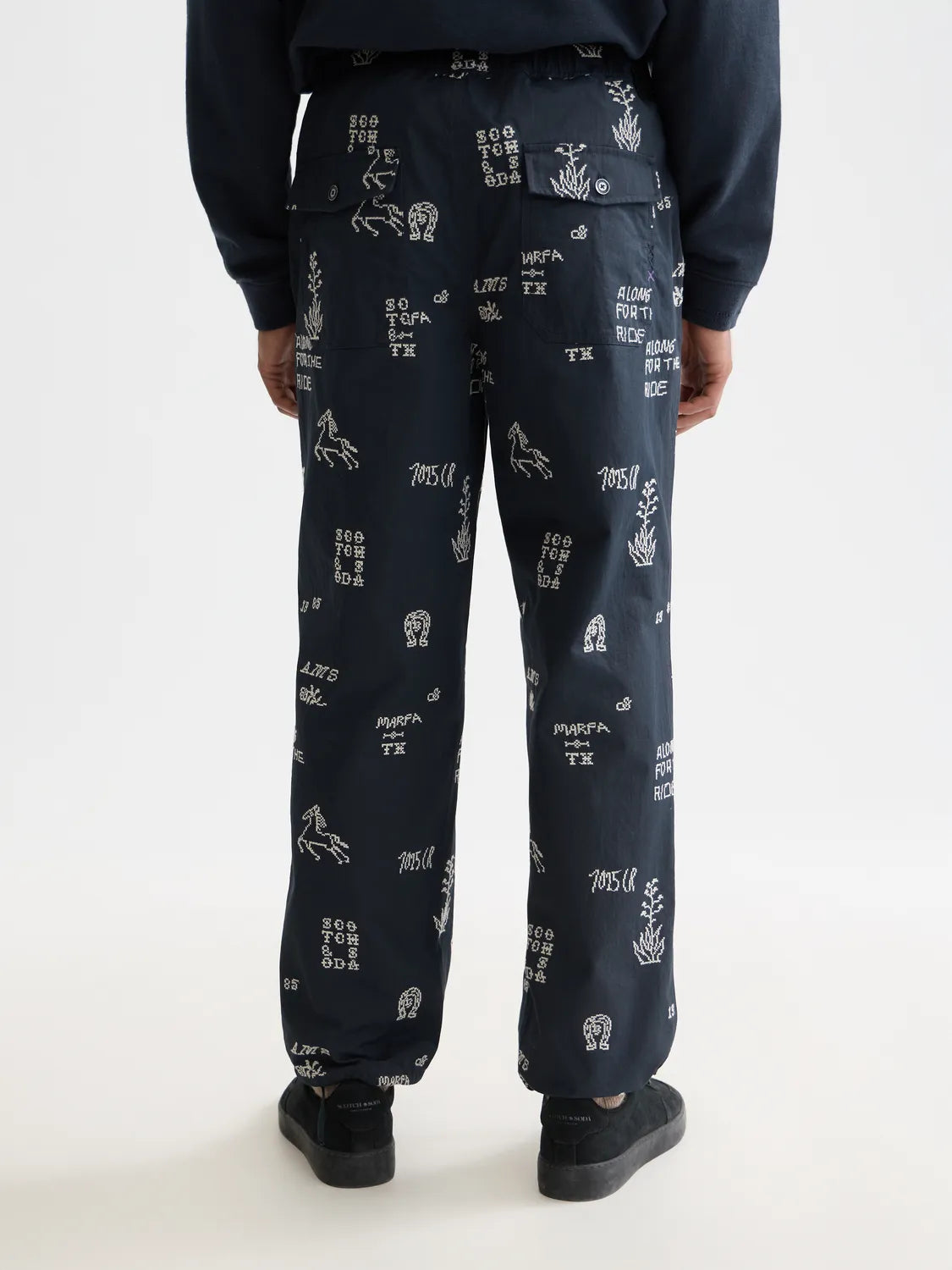 Embroidered Cotton-Blend Relaxed Straight-Fit Chino