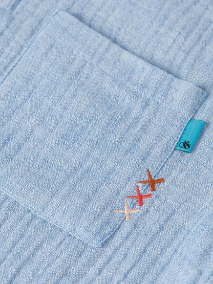 Boys' Cotton Chambray Short-Sleeve Shirt