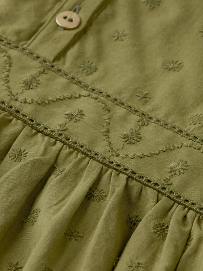 Girls' Broderie Anglaise Panel Dress
