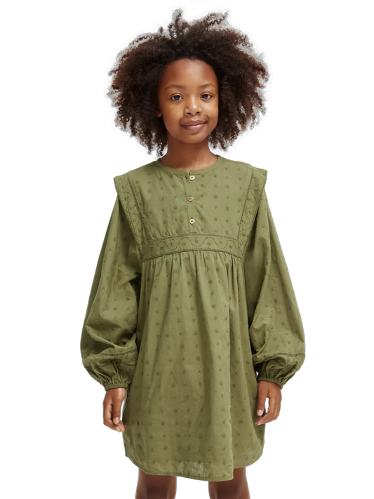Girls' Broderie Anglaise Panel Dress