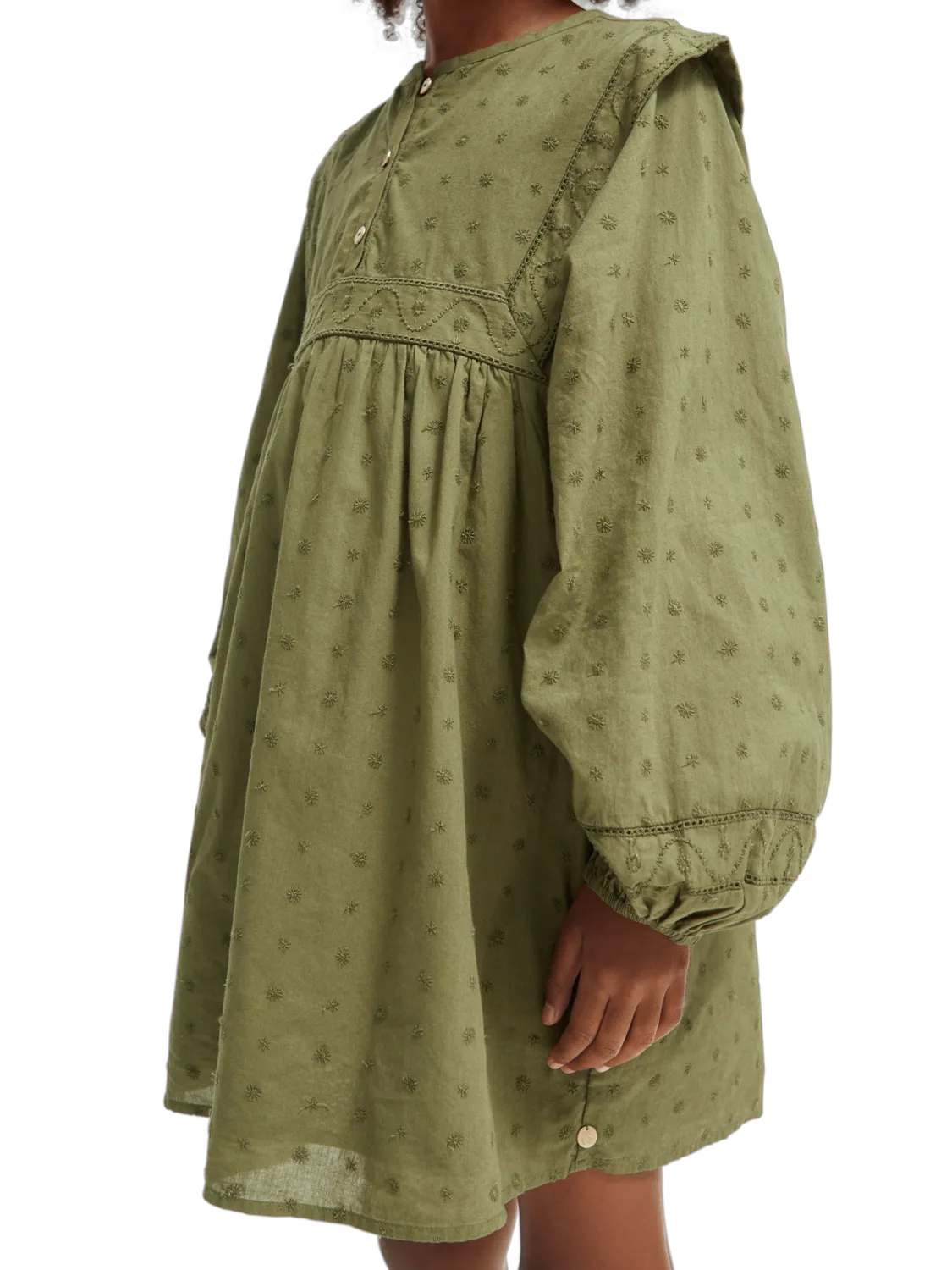 Girls' Broderie Anglaise Panel Dress