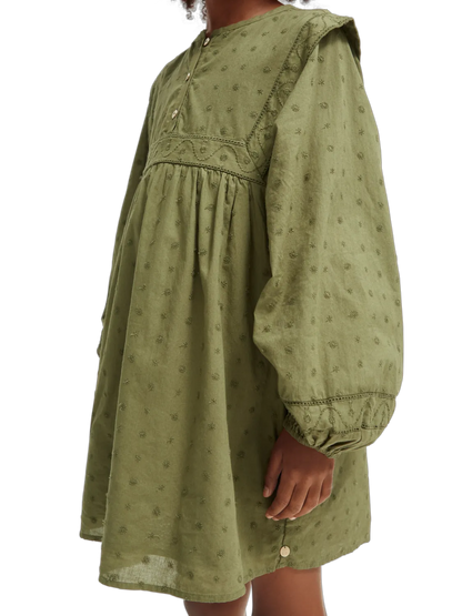 Girls' Broderie Anglaise Panel Dress
