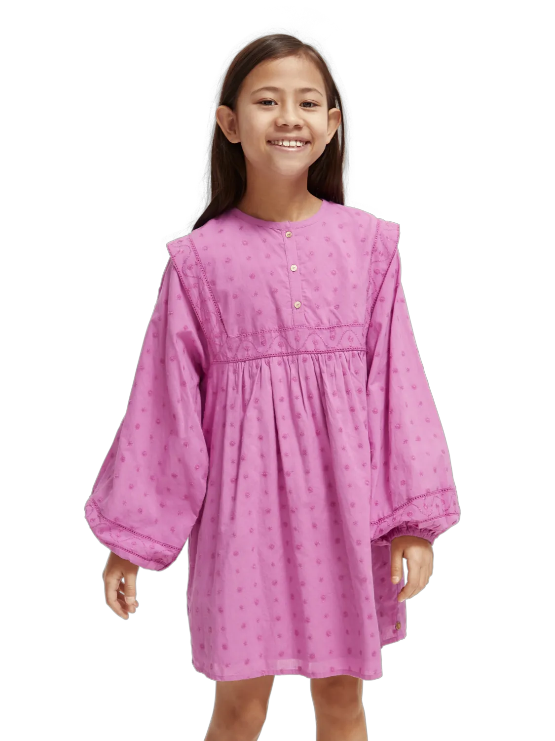 Girls' Broderie Anglaise Panel Dress