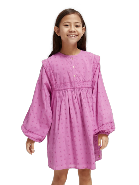 Girls' Broderie Anglaise Panel Dress