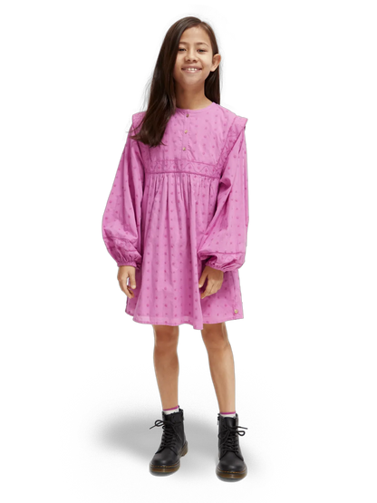 Girls' Broderie Anglaise Panel Dress