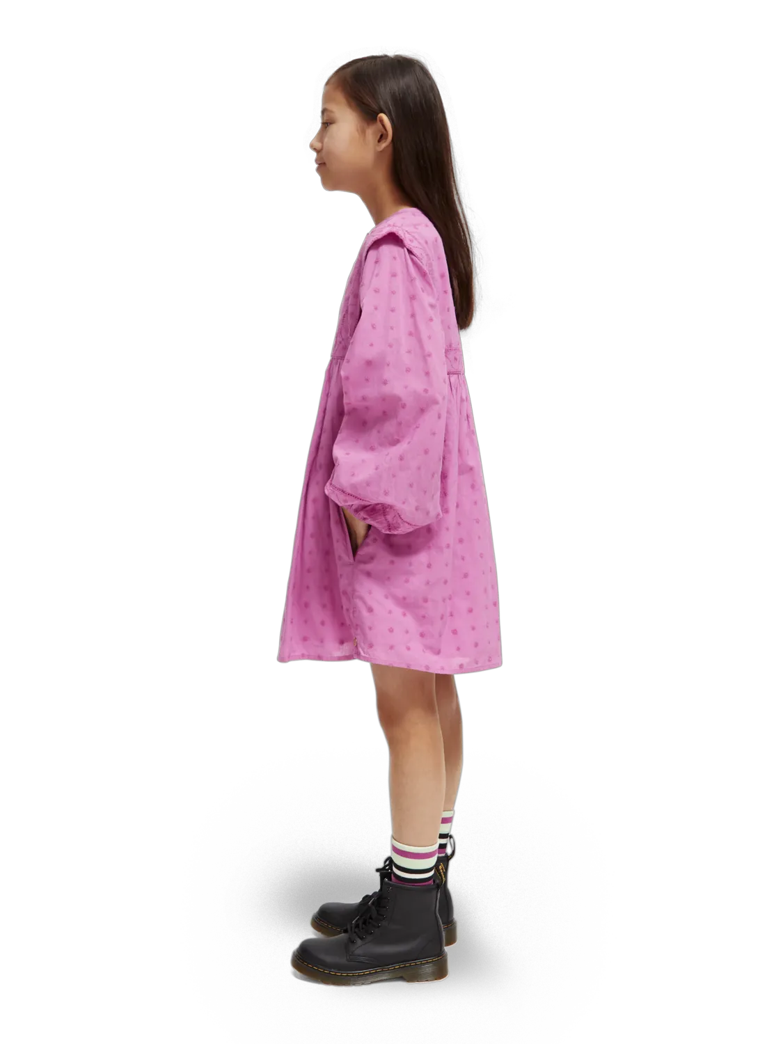 Girls' Broderie Anglaise Panel Dress