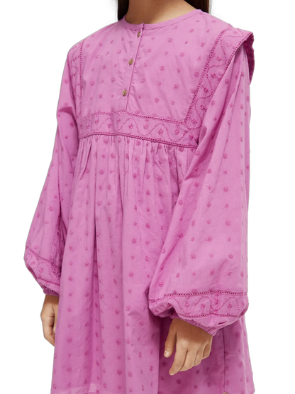 Girls' Broderie Anglaise Panel Dress