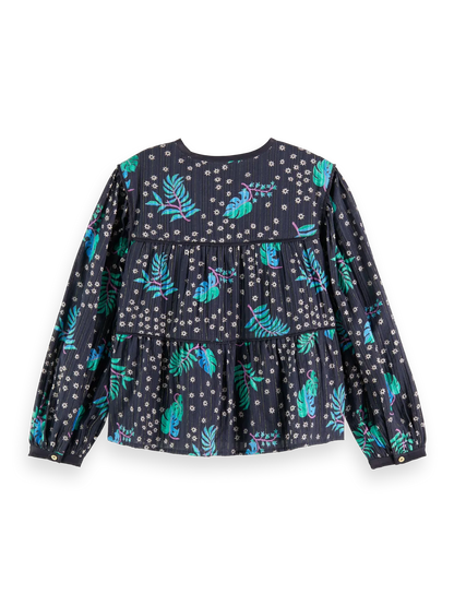 Girls' All-Over Printed Satin Binding Top