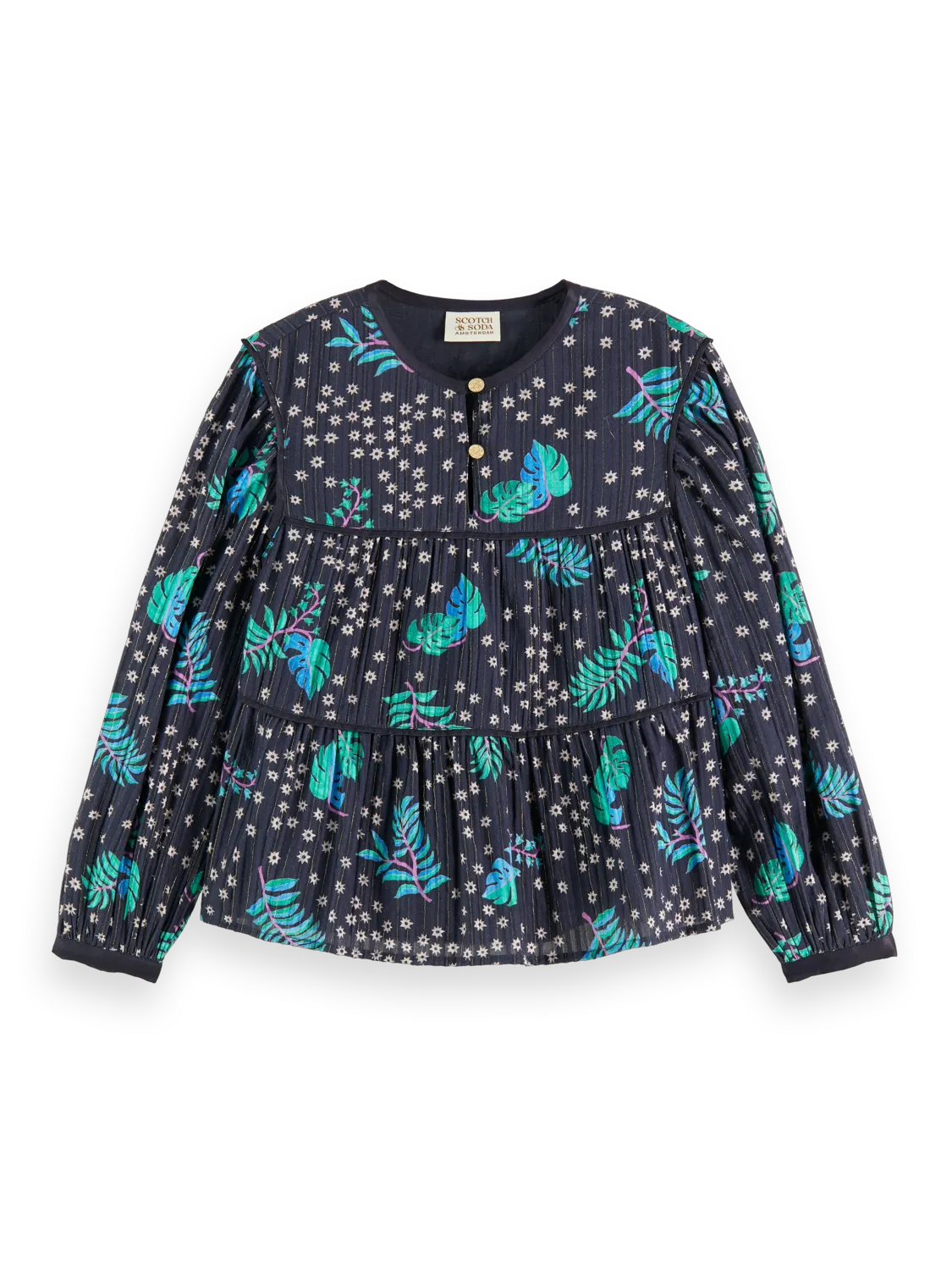 Girls' All-Over Printed Satin Binding Top
