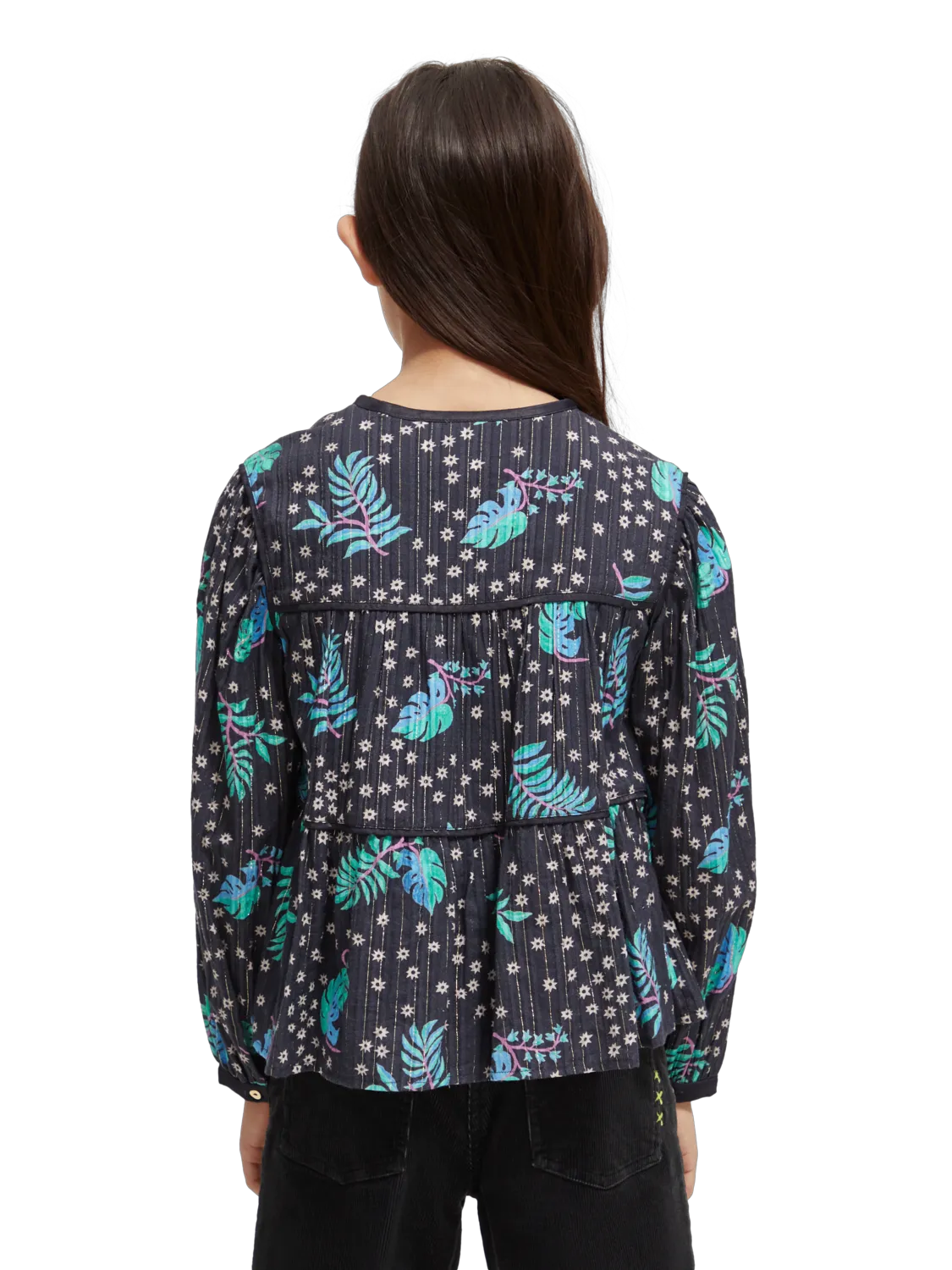 Girls' All-Over Printed Satin Binding Top