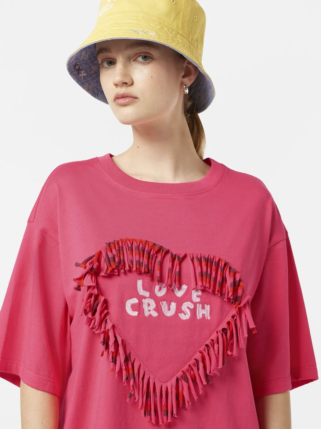 Love Crush Fringed Heart Oversized-Fit T-Shirt