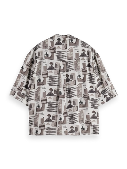 Printed Short Sleeve Fluid Shirt