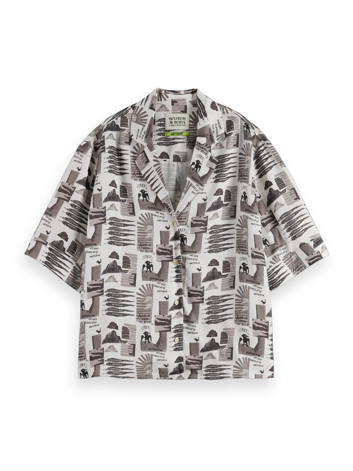 Printed Short Sleeve Fluid Shirt