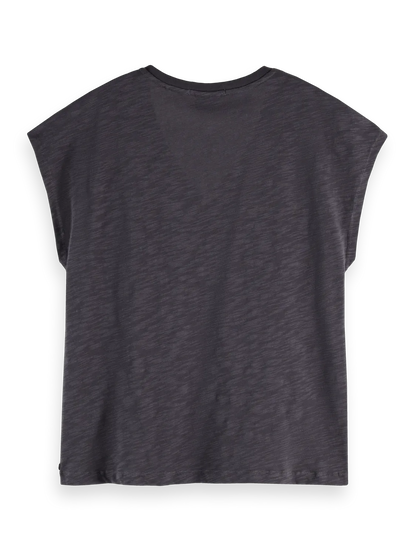 Embroidered V-Neck T-Shirt