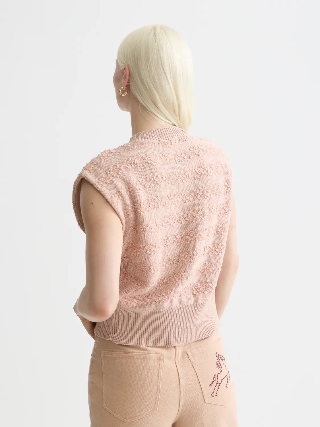 Boucle Stripe Crew Neck Spencer