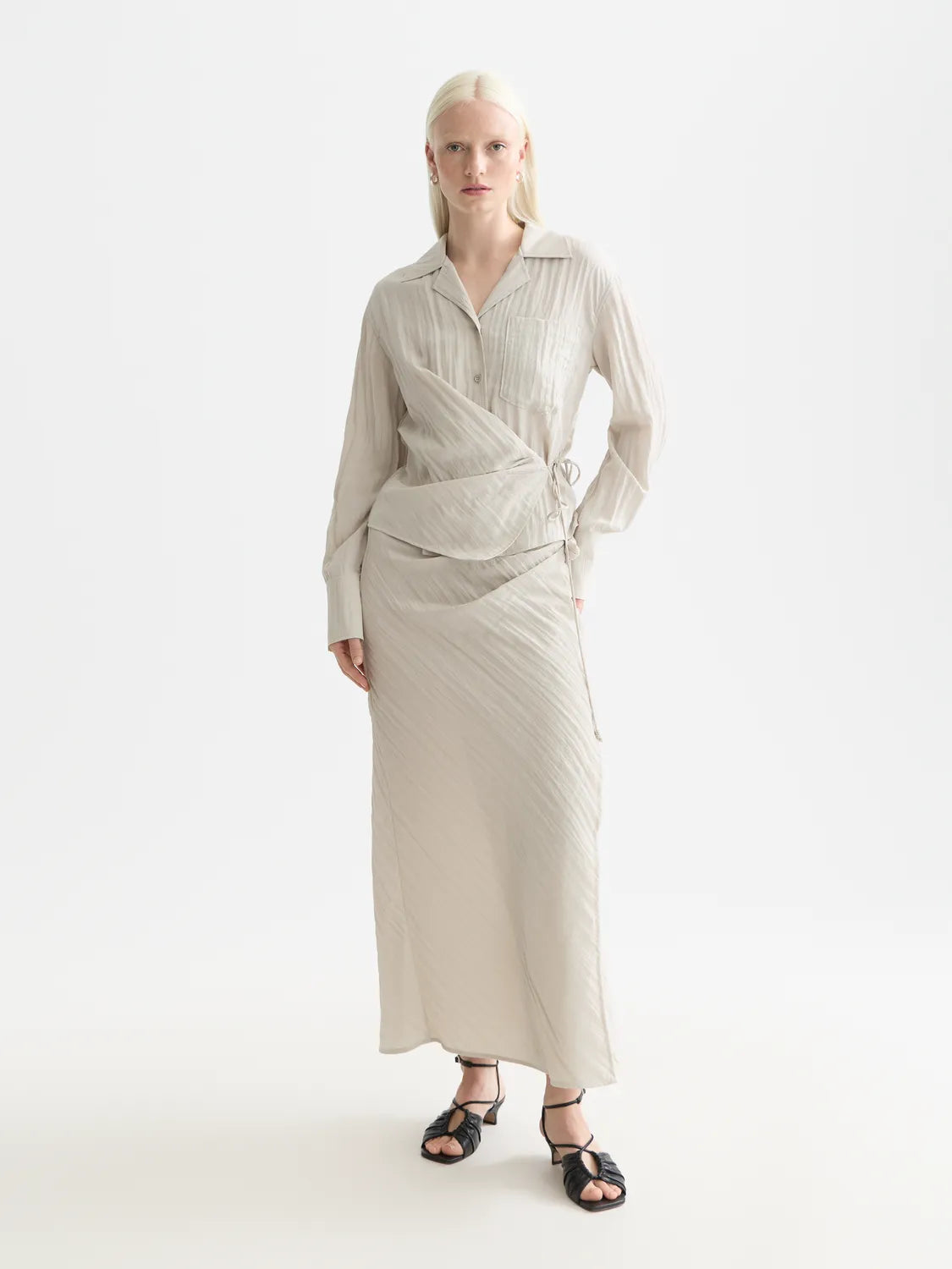 Long Sleeved Wrap Shirt