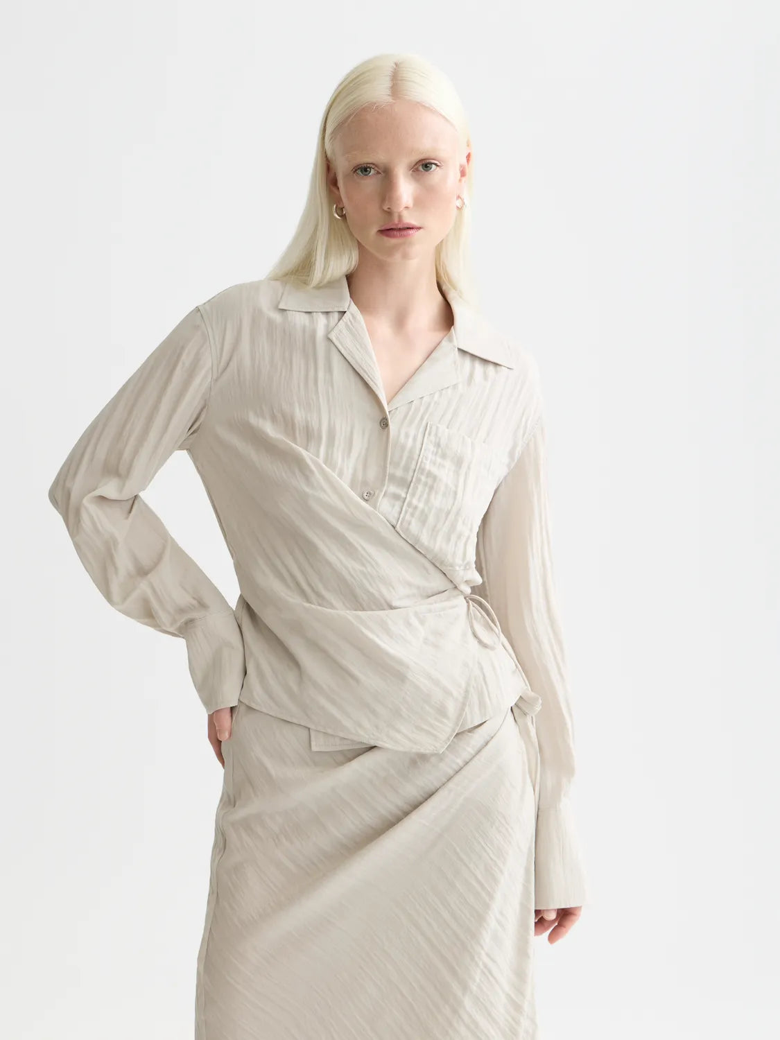 Long Sleeved Wrap Shirt